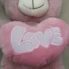 Embroidered heart-shaped bear, pink bear plush toy, gift toy, throwing doll details Picture